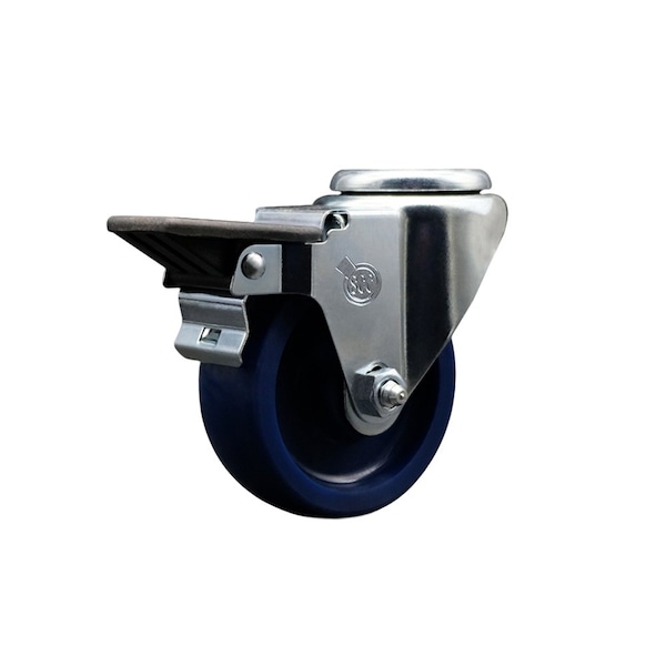 3.5'' Solid Poly Wheel Swivel Bolt Hole Caster with Posi Lock Brake